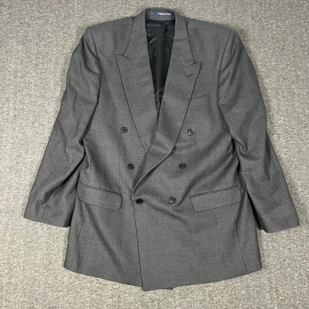 Vintage Boyds Philadelphia 1818 2-Piece Suit Men 44L Grey Virgin Wool Pant 36x33